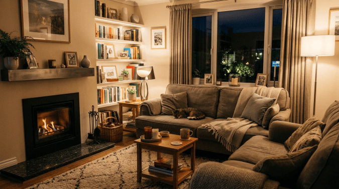 Remove person, modernize living room style