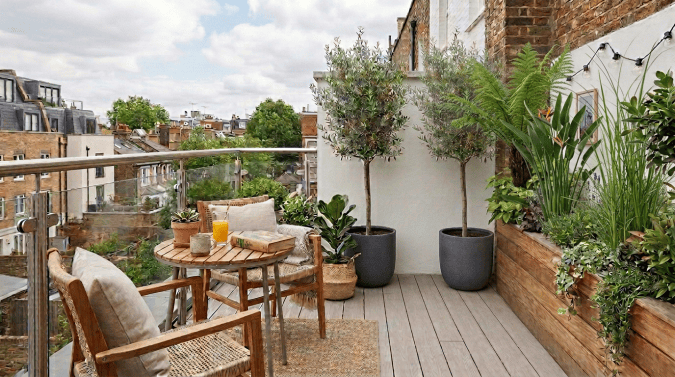 Add taller plants in planter